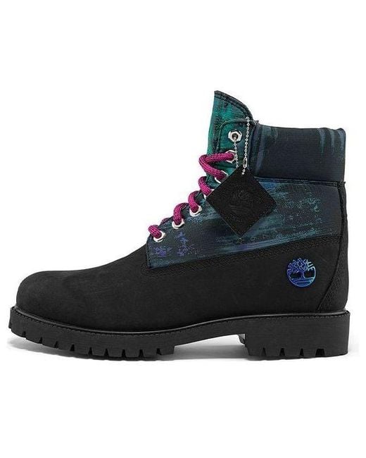 Timberland Black Heritage Nl Sky 6 Inch Waterproof Boots Nubuck With Print' for men