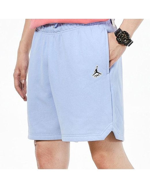 Nike Blue Essentials Logo Pattern Lacing Sports Shorts for men