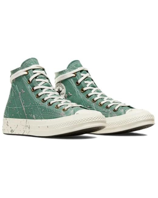 Converse Green Chuck 70S High Top Paint Splatter 'Admire Elm' for men