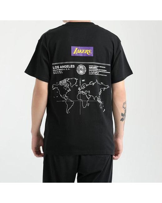 Nike Black Nba Courtside Los Angeles Lakers Short Sleeve Training for men