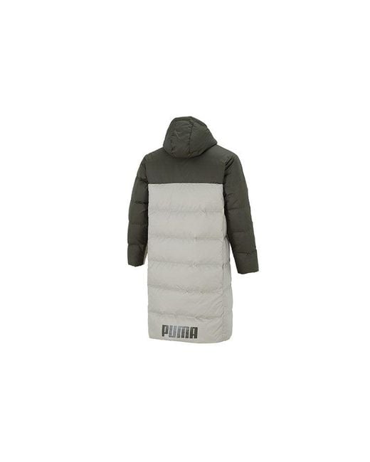 PUMA Gray Puffer Coat Jacket for men