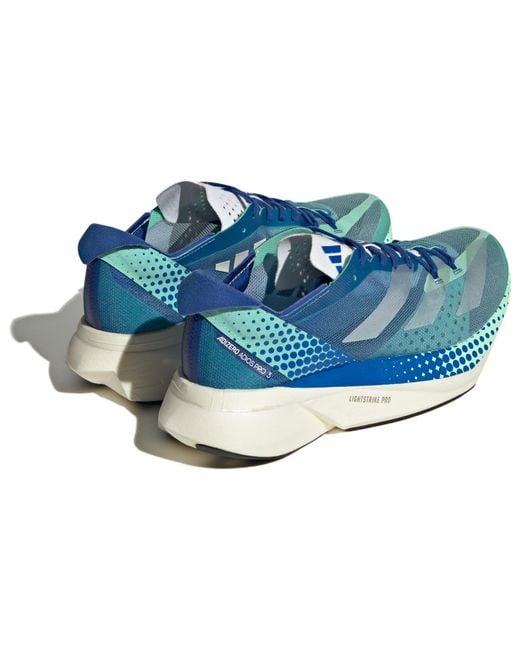 Adidas Blue Adizero Adios Pro 3 Shoes 'Pulse Mint' for men