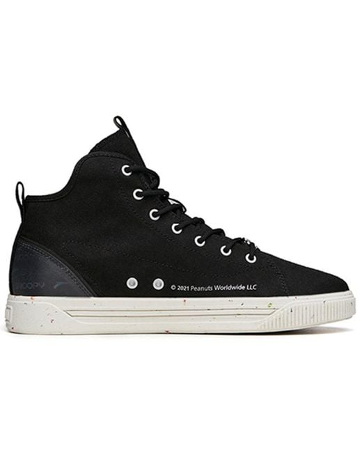 Anta Black X Snoopy Skateboarding Series Sneakers for men