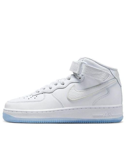 Nike Blue (Wmns) Air Force 1 Mid Ice Reptile'