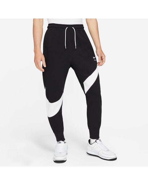 Nike Black Large Logo Casual Knit Splicing Embroidered Sports Pants/Trousers/Joggers Autumn for men