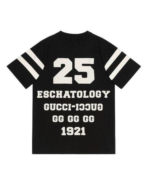 Gucci Black Ss21 1921 Series Alphabet Printing Casual Short Sleeve for men