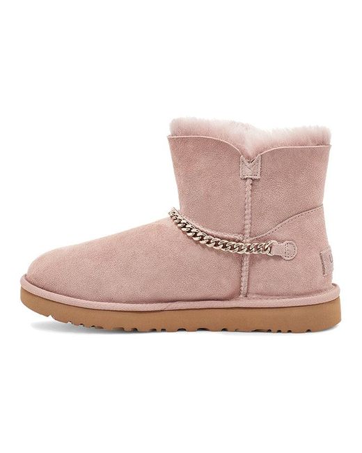 Ugg Pink (Wmns) Classic Charm Mini Stay Warm Fleece Lined