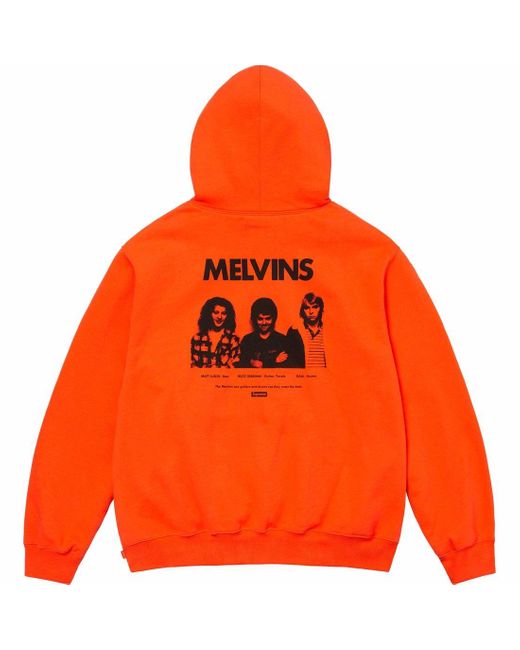 Supreme Orange X Melvins Hooded Sweatshirt for men