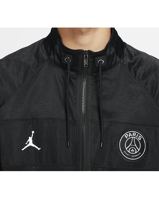Nike Black X Psg Crossover Alphabet Printing Long Sleeves Zipper Jacket for men