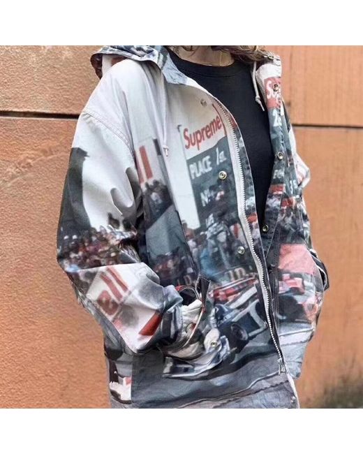 Supreme Blue Grand Prix Parka for men