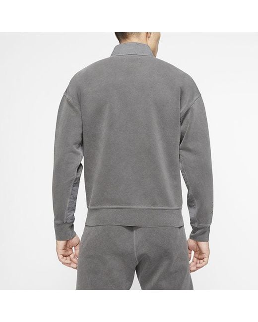 Nike Gray 23 Engineered Half Zip Open Sweatshirt For for men