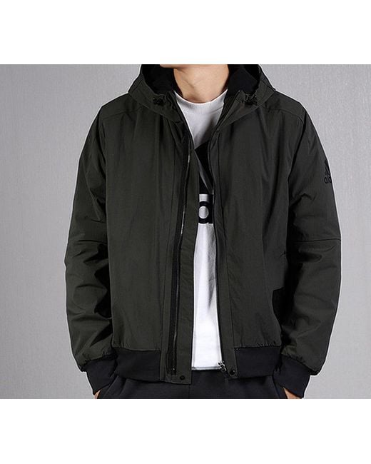 Adidas Black Sports Hooded Jacket for men
