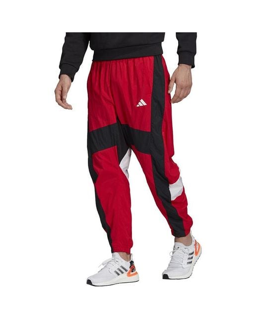 Adidas Red M O Shape Pant Splicing Sports Bundle Feet Pants for men