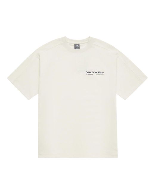 New Balance White Wordmark Logo T-shirt
