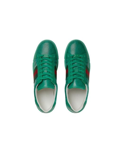 Gucci Green Ace Gg Crystal Canvas Sneaker for men