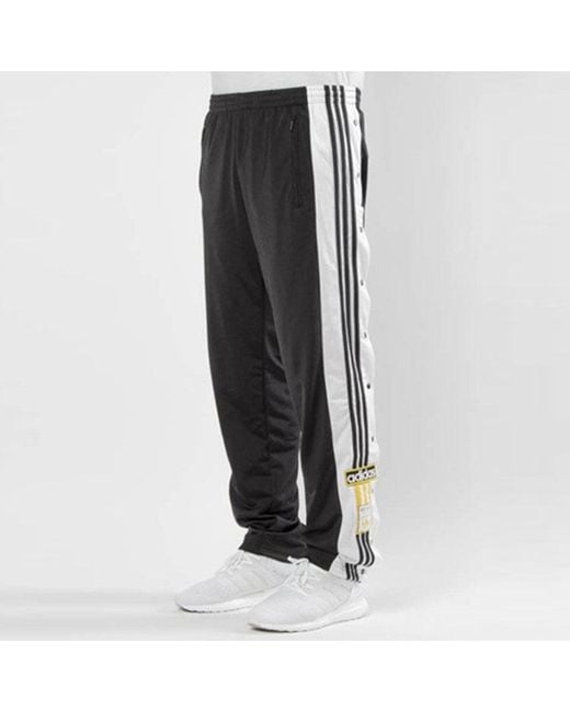 Adidas Black Originals Side Button Sports Pants for men
