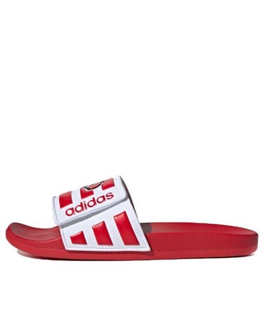 Adidas Red Neo Adilette Comfort Adj Crossover Slippers for men
