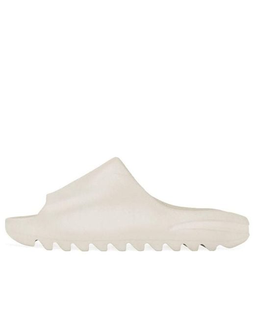 Adidas White Yeezy Slide 'Bone' for men