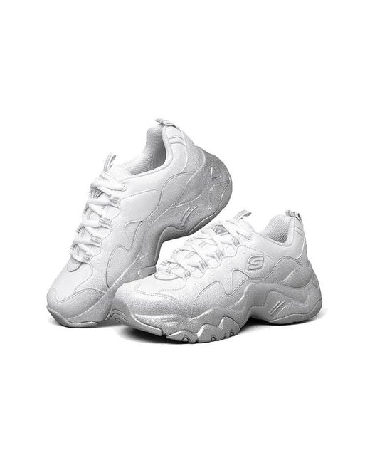 Skechers White (Wmns) D Lites 3.0 Low-Top Sneakers