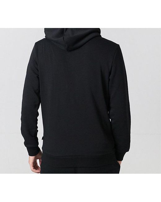 PUMA Black Ess Hoody Tr Big Logo Pullover Fleece for men
