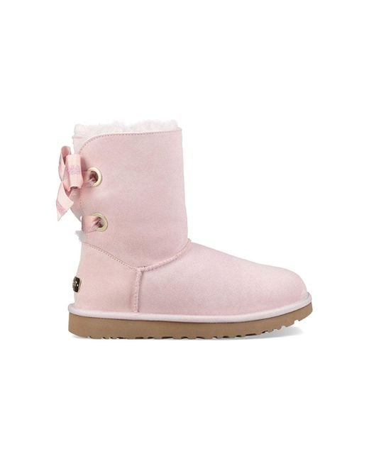 Ugg Pink (Wmns) Customizable Bailey Bow Short Fleece Lined