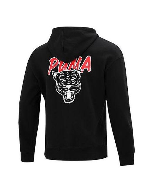 PUMA Black Logo Printing Round-Neck Sweatshirt for men