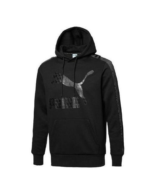PUMA Black Casual Printing Hooded Long Sleeves for men