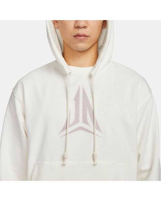 Nike White Ja Standard Issue Dri-Fit Pullover Basketball Hoodie for men