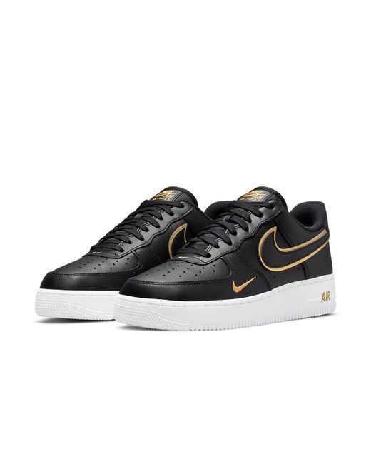 Nike Black Air Force 1 '07 Lv8 'Metallic Swoosh Pack for men
