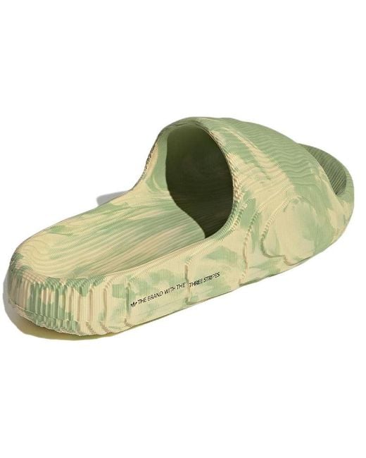 Adidas Green Adilette 22 Slides 'Magic Lime Desert Sand'