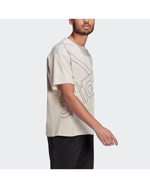 Adidas Natural U Favs Q1 T Casual Sports Round Neck Short Sleeve Creamy for men