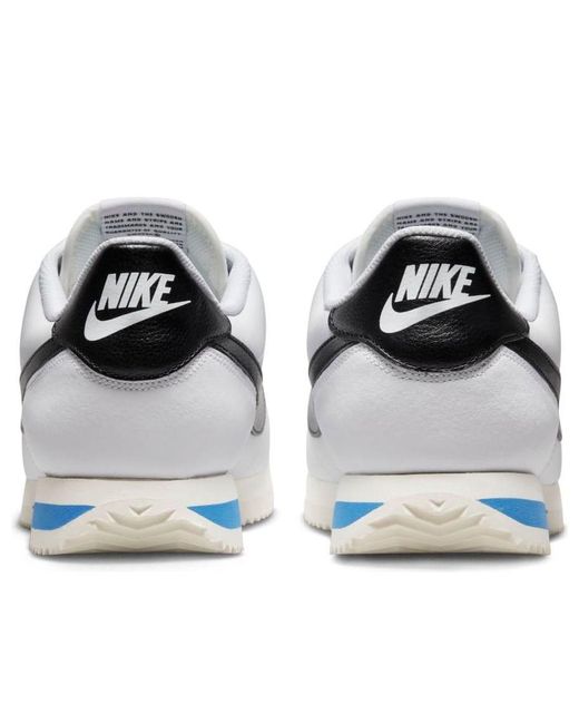 Nike White Cortez Leather Shoes for men