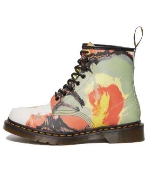 Dr. Martens Green 1460 X Tate Decalcomania Backhand Leather Lace Up Boots Volcanic Flare'