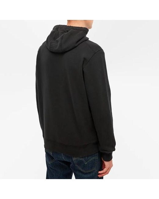 Stone Island Black Garment Dyed Popover Hoodie for men
