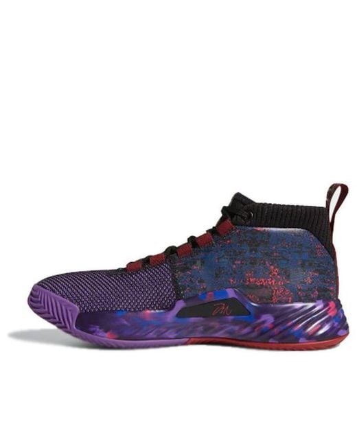 Adidas Purple Dame 5 Lillard Basketball 'Cblack Cburgu Scarle' for men
