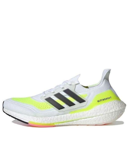 Adidas White Ultraboost 21 Solar' for men