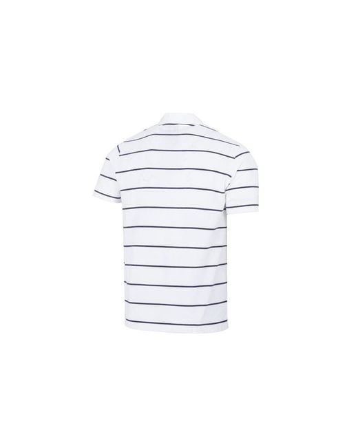 Adidas White Stripe Small Label Athleisure Casual Sports Short Sleeve Polo Shirt for men