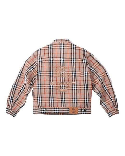 Supreme X Burberry Denim Trucker Jacket in Natural for Men | Lyst UK