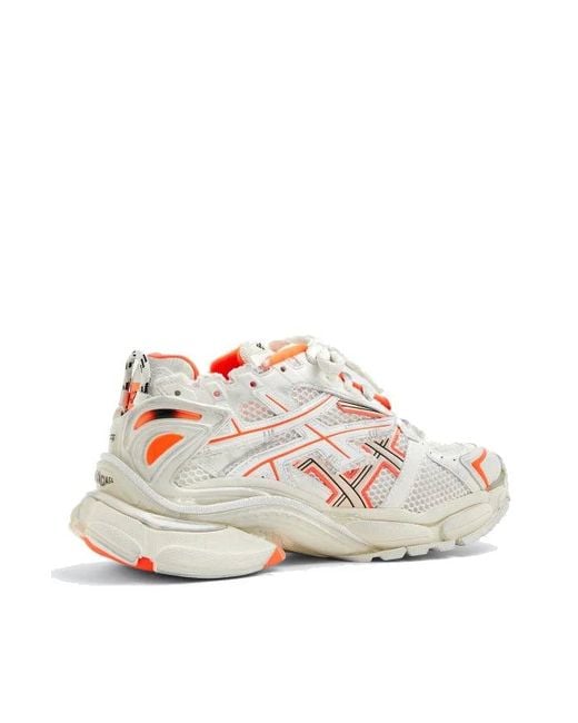 Balenciaga White Runner Sneakers Fluo Mesh And Nylon'