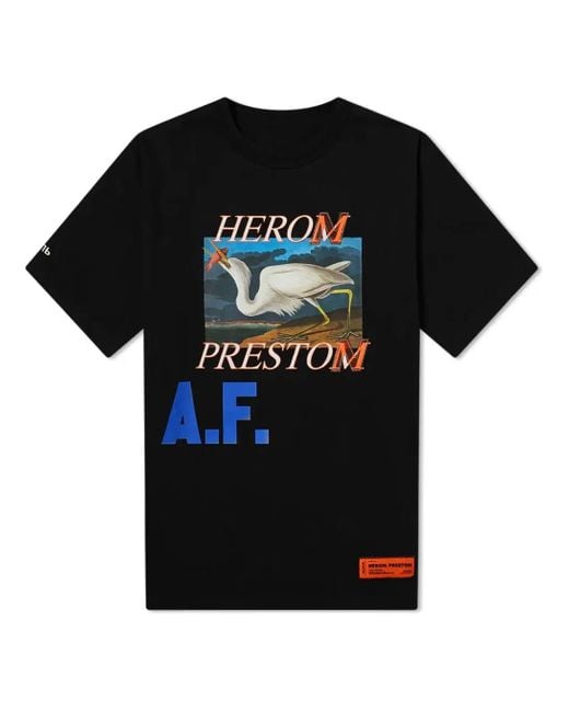 Heron Preston Black Logo Print Af Oversized T-Shirt for men