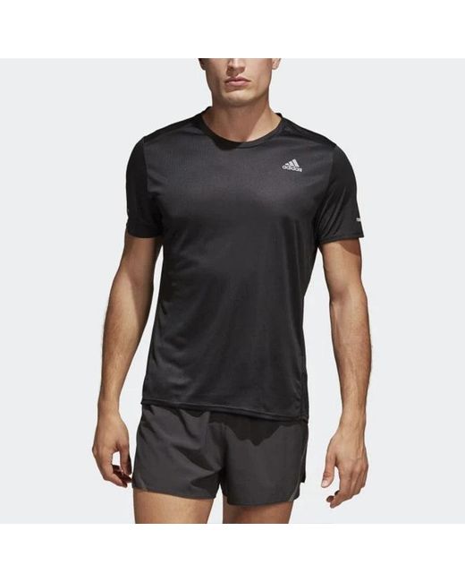 Adidas Black Run Tee M Cg Running Sports Round Neck Short Sleeve for men