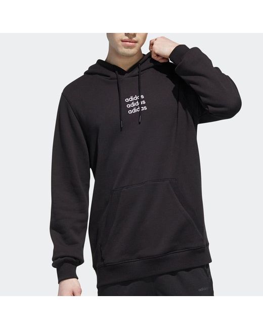 Adidas Black Neo M C+ Hdy Logo Printing Casual Pullover for men