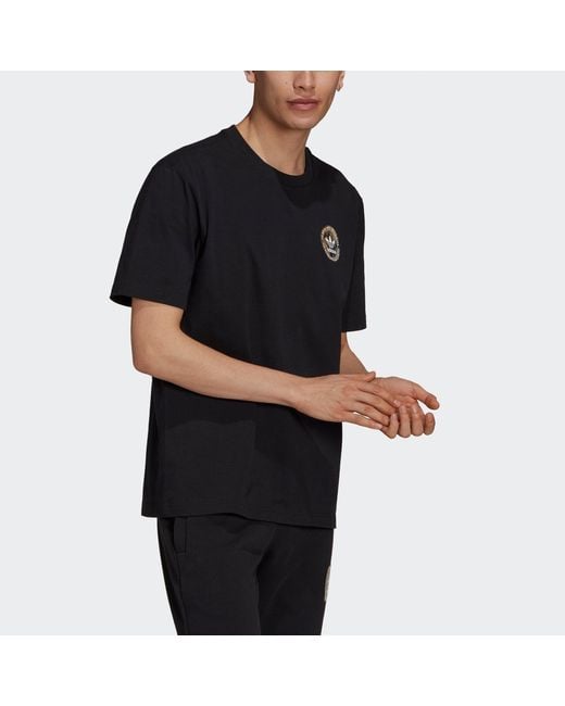 Adidas Black Originals Artist Tee Ss Pattern Printing Sports for men