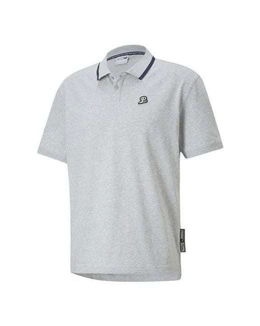 PUMA Gray Team Polo Tee for men