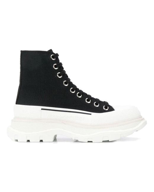 McQueen Black (Wmns) Tread Slick Boots