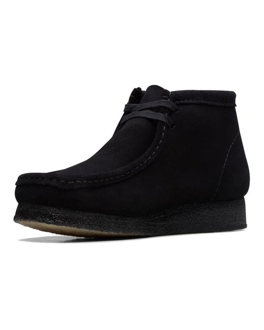 Clarks Black Wallabee Boots Suede' for men