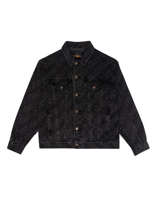Drew House Black Oversized Trucker Jacket Secret Repeat' for men
