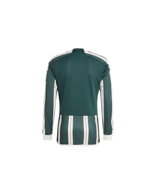 Adidas Green Manchester United 23/24 Long Sleeve Away Jersey for men