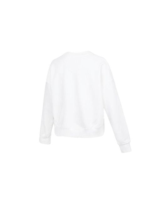 Nike White (Wmns) Jordan Solid Color Embroidered Round Neck Long Sleeves Hoodie