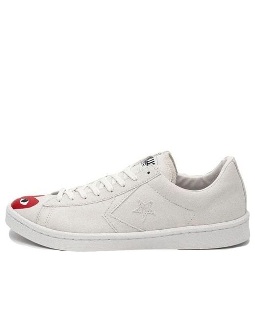 Converse White X Comme Des Garcons Play Pro Leather for men
